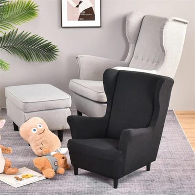 Housse de Fauteuil à Oreilles Taille Enfant Petite Housse de Canapé à Dossier Ailé Jacquard Housse de Fauteuil Extensible Spandex Protecteur de Meuble Housse