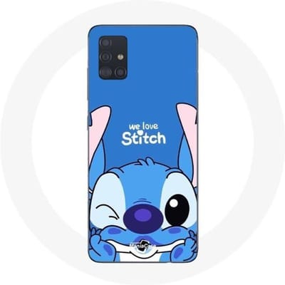 Coque - Maniacase - Galaxy A51 - Stitch mignon - Souple - Protection enfant blauw