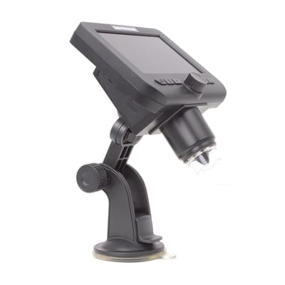 Minimicroscoop, 1 tot 1000x vergroting, gemaakt van kunststof, met LCD-scherm, Wi-Fi-smartphoneverbinding en LED-verlichting