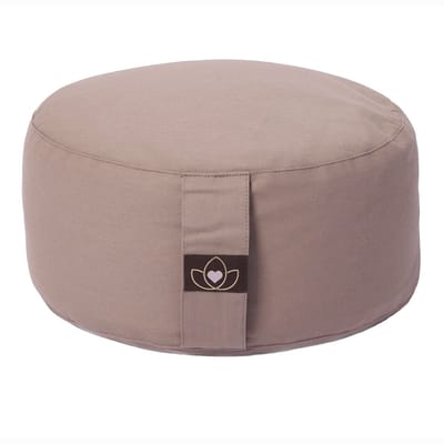 Meditatiekussen eco taupe rond - Lotus | Yoga kussen