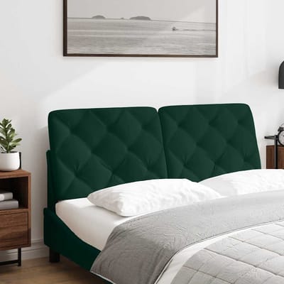 vidaXL - Hoofdbordkussen - 120 - cm - fluweel - donkergroen