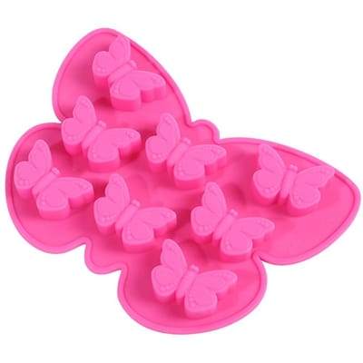 Vlinder Taartvorm Anti-aanbak Siliconen Chocolade Snoep Bakvormen Vlinder Vorm IJsblokjesvormen pink
