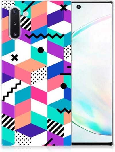Samsung Galaxy Note 10 TPU Hoesje Blokken Kleurrijk