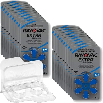 Gehoorapparaat Batterijen - Knoopcel Batterijen - Dagelijks Gebruik - Grote Verpakking - Maat 675 - Blauw