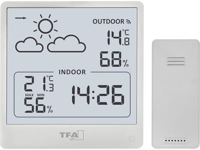 Draadloos weerstation met buitensensor voor temperatuur en luchtvochtigheid