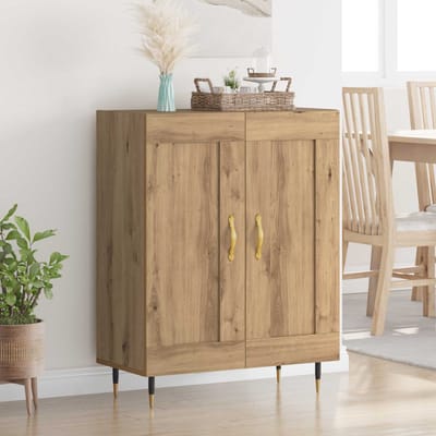 vidaXL Dressoir Artisan Eiken 69,5 x 34 x 90 cm Bewerkt hout