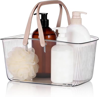 Draagbare Douche Organizer, Lichtgewicht Badkamer Caddy met Handvatten, Ideaal voor Toiletten en Doucheaccessoires, Ruimtebesparende Oplossing voor Badkameropslag