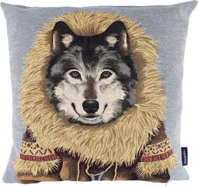 gobelin kussen jas wolf 45x45cm