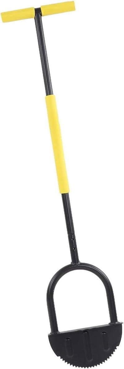Halve Maan Kantensteker - Grassteker Stoeprand - Gazonranden Snijden - Extra Breed Voetplatform - 44 cm - Geel Zwart