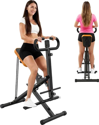 Squat Machine- Kniebuigen Machine Voor Thuis - Vouwbare Trainingsapparaat - Met Weerstandsbanden - Voor Billen, Heupen, Dijen, Buik - Zwart