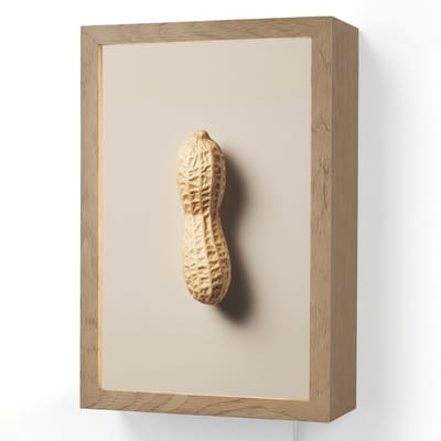 Wandlamp 20x30 cm - Oplaadbaar - Pinda - Ruw - Beige - Wandlampen binnen woonkamer - Slaapkamer lamp met kabel - Decoratieve nachtlamp - Vloerlamp snoer