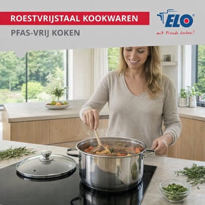 Faitout 12 cm in roestvrij staal zonder PFAS Elo Glanzend
