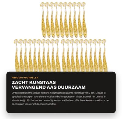 Dailygoods- Kunstaas 7 cm - Zacht Kunststof - T-staart Design - Vervangend Aas - Effectief voor Vissen - Lichtgewicht en Duurzaam - Visaas