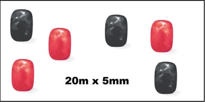 6x Cadeaulint rood en zwart 20 meter x 5 mm - Eitje - kado lint verjaardag kerst sinterklaas feest