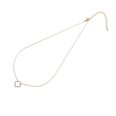 Go Dutch Label Collier Sparkly Clover Necklace Goud