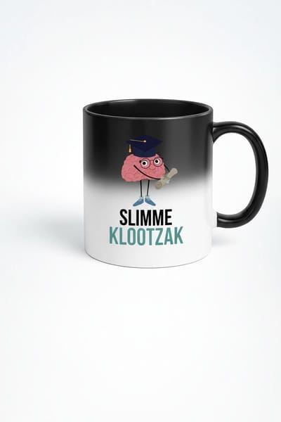 Slimme Klootzak Magic Mok - Zwarte Magische Mok met Verborgen Design