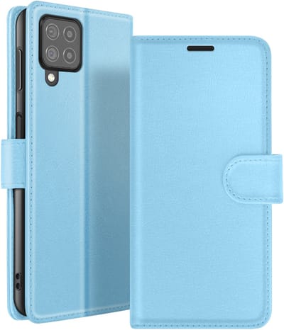 Zanae, Hoesje geschikt voor Galaxy M22 / M32 / A22 - Wallet Case & Magneetsluiting, Lichtblauw
