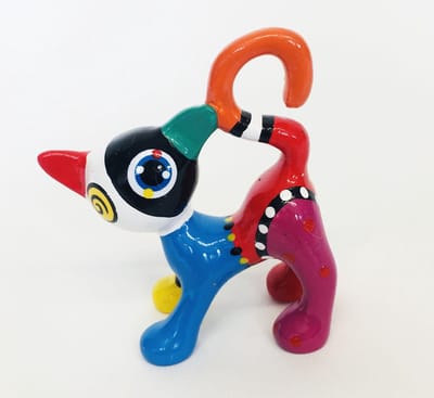 Jacky Zegers Beeld Kat Billy-Kleurrijke, Vrolijke Kunst–Uniek en Origineel Cadeau-in Kleurrijke Geschenkdoos –JZ25-7 cm