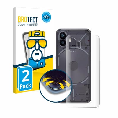 BROTECT - Screenprotector voor Nothing Phone (2) (Achterkant) - Folie Beschermfolie transparant volledig dekking - 2 Stuks