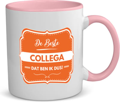 Akyol - de beste collega, dat ben ik dus koffiemok - theemok - roze - Collega - iemand die een collega is - beste ooit - werk - collega - school - verjaardagscadeau - kado - geschenk - afscheidscadeau - welkomscadeau - verrassing - 350 ML inhoud