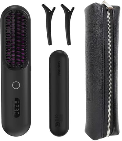 SKINTONE SKIN® - Draadloze Stijlborstel - Keramisch - ionen technologie - Stijlkam - Stijlborstels - Warmte borstel - Brush - Elektrische haarborstel - Stijltang - Fohnborstel - Draadloze fohn - Draadloze stijltang - Draadloos - Krullen - Oplaadbaar