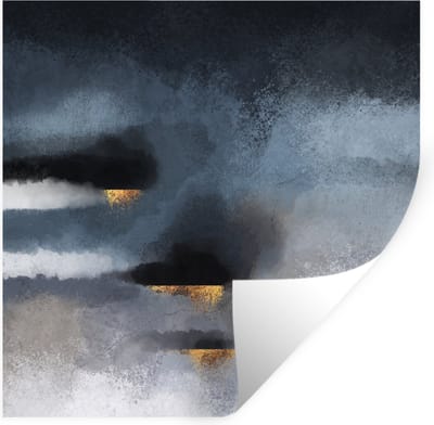 Muurstickers - Sticker Folie - Wolken - Gold - Abstract - 100x100 cm - Plakfolie - Muurstickers Kinderkamer - Zelfklevend Behang XXL - Zelfklevend behangpapier - Stickerfolie