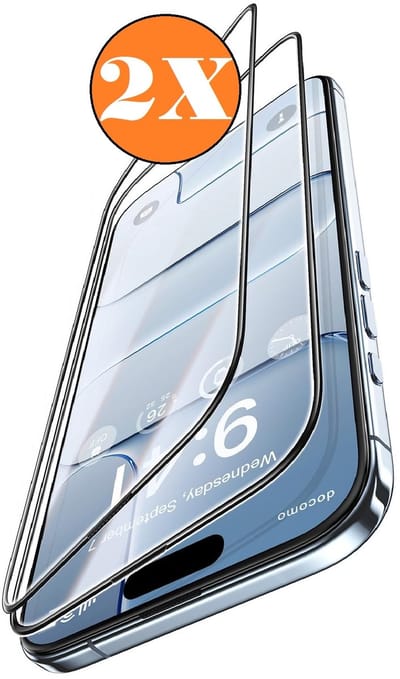 Screenprotector Geschikt voor iPhone Air Screenprotector Volledige Beschermglas - Glas Gehard Tempered Glass Full Cover - 2 PACK