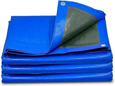 Zeil Blauw Groen - Afdekzeil PE - Bescherming Buiten - Waterbestendig UV Behandeld - 3.5m x 5.4m