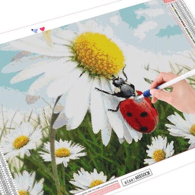 Broderie diamant, fleur, peinture diamant, marguerite, mosaïque diamant, affichage complet, image strass 20X30CM gray