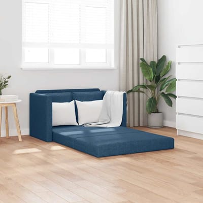 vidaXL - Slaapbank - vloermodel - 2-in-1 - 112x174x55 - cm - stof - blauw