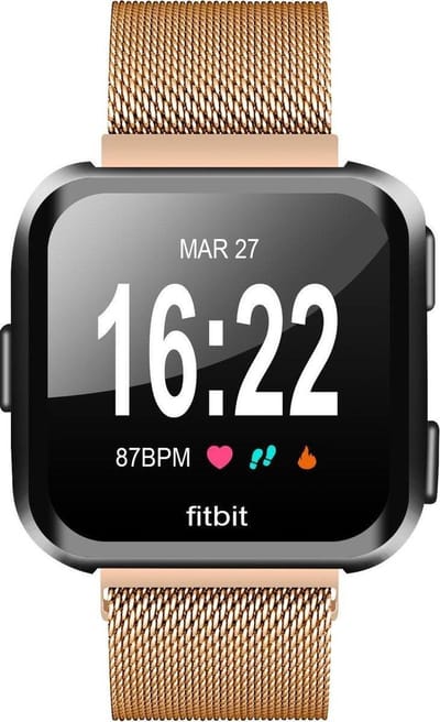 YPCd® Fitbit Versa - Versa 2 - Versa Lite bandje - Rosé Goud - Milanees Roestvrij Staal - Small