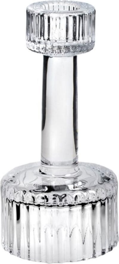 Concorde Kaarsen kandelaar - glas - luxe - 7 x 15 cm - Houder geschikt voor dinerkaarsen