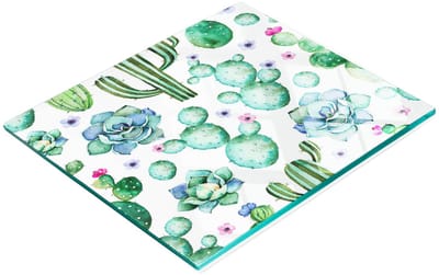 Multifunctionele decoratieve snijplank voor de keuken, gehard glas, cactussen, 60x52 cm