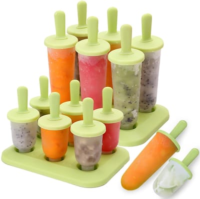 Dailygoods- IJsvormen Silicone - Groene Ijslolly Vormen - Kindvriendelijk - Onbreekbaar - Gezond Snack-alternatief - Eenvoudig Te Ontvormen