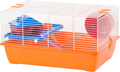 Duvo+ Ibiza Diego 1 knaagdierkooi oranje/wit voor kleine knaagdieren