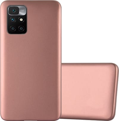 Cadorabo Hoesje geschikt voor Xiaomi RedMi 10 in METALLIC ROSE GOUD - Beschermhoes gemaakt van flexibel TPU silicone Case Cover