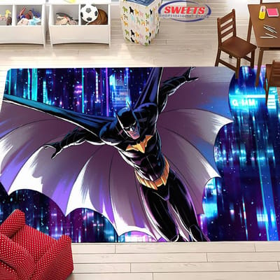 NR.4 DC Batman Thema Tapijt Nieuwe Release!Antislip Geluidsisolatie, Kleed voor Woonkamer Kinderkamer Kantoorruimtes, Duurzame Mat 40x60cm (16x24in)