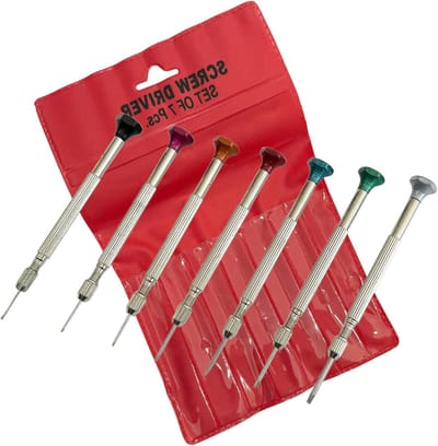 Schroevendraaierset - Horlogemakers Gereedschap - Kleine Reparatie - Kleurgecodeerd - 7 Delig - Multicolor