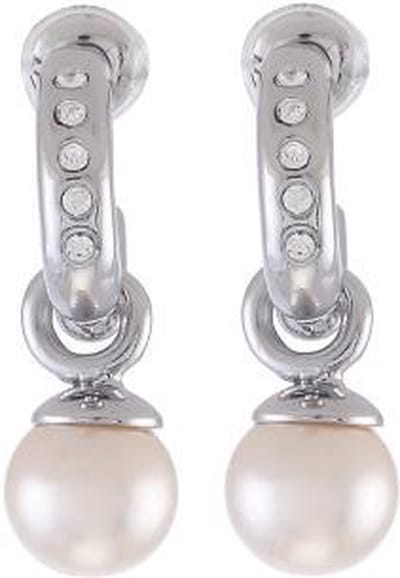 Behave - Oorbel steker zilverkleur glasparel klassiek elegant 22mm