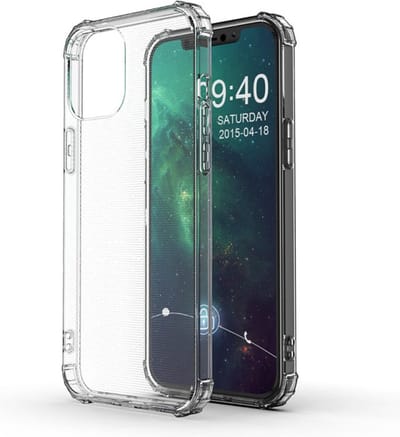 Anti Shock Verstevigde hoes met opstaande randen iPhone 13 en 14 - Doorzichtig