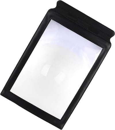 A4 Vergrootglas 3x - Flexibel Vergrootglas voor Boeken en Leeshulp - Met PVC Lens en Antislip Frame - Lichtgewicht en Draagbaar voor Senioren en Reizen - Zwart