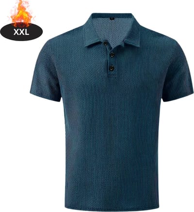 Livano Poloshirt Heren - T-Shirt Heren - Shirt - Overhemd - Polo Shirt - Donker Cyaan - XXL