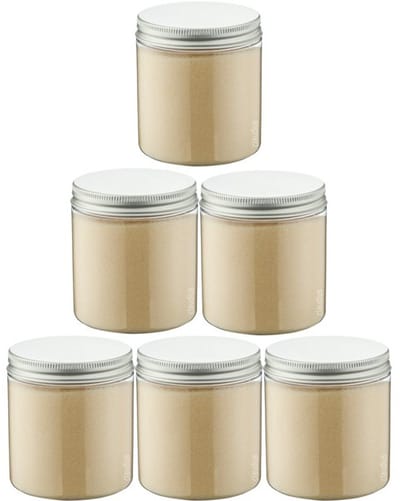 Scrubzout Vanille - 300 gram - Pot met aluminium deksel - set van 6 stuks - Hydraterende Lichaamsscrub
