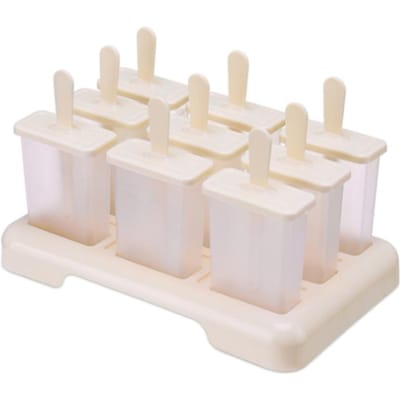 IJslollyvorm DIY ijsmachine Zelfgemaakte ijsdoos met plastic stokje IJslollyvorm IJsblokjesvorm Keukengadgets white