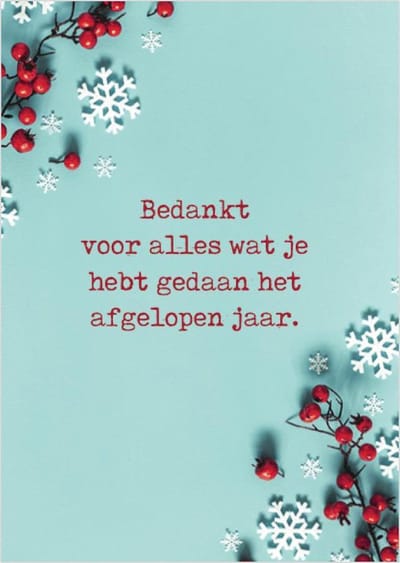 Christelijke kerstkaarten | Voordeelpakket | 10 kerstkaarten met enveloppen | Bedankt - rode bessen | MajesticAlly