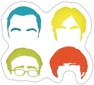 The Big Bang Theory Slimme Jongens Pop Art Sticker maat S (10 x 10 cm)