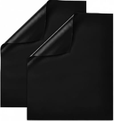 Famanu – BBQ grillmat 32 x 50 cm - universele kachelinleg voor de vloer van convectielovens - herbruikbaar en wasbaar - geschikt voor gas- en houtskoolgrill (zwart - 2 stuks)