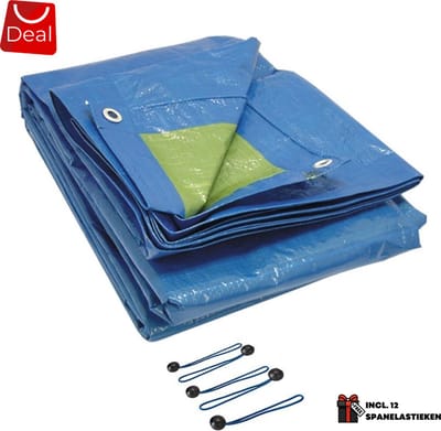 Deal Tools Waterdicht Afdekzeil 2 x 3 Meter - Slijtvast - 3-Laags - Beschermhoes - Afdekhoes - Bouwzeil