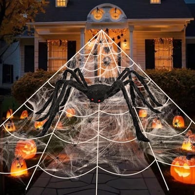 Solidchoice - Halloween Spinnenweb Decoraties Set met Mini Spinnen
