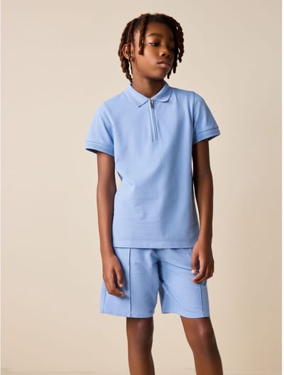 Next - Jongens - Set van poloshirt met korte mouwen en short - Blauw